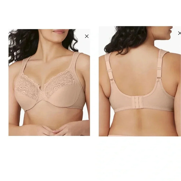 GLAMORISE WonderWire® Low Cut Lace Underwire Bra - Picture 1 of 7